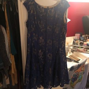 Danny and Nicole navy blue lace dress